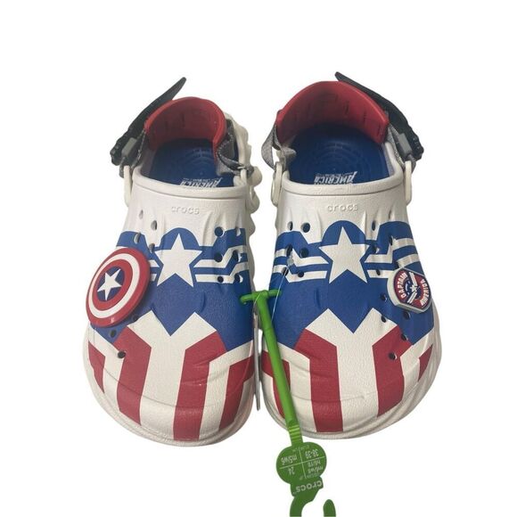 Crocs Captain America Echo Clog White Size Men’s 6 Woman’s 8 NWT - Picture 1 of 6